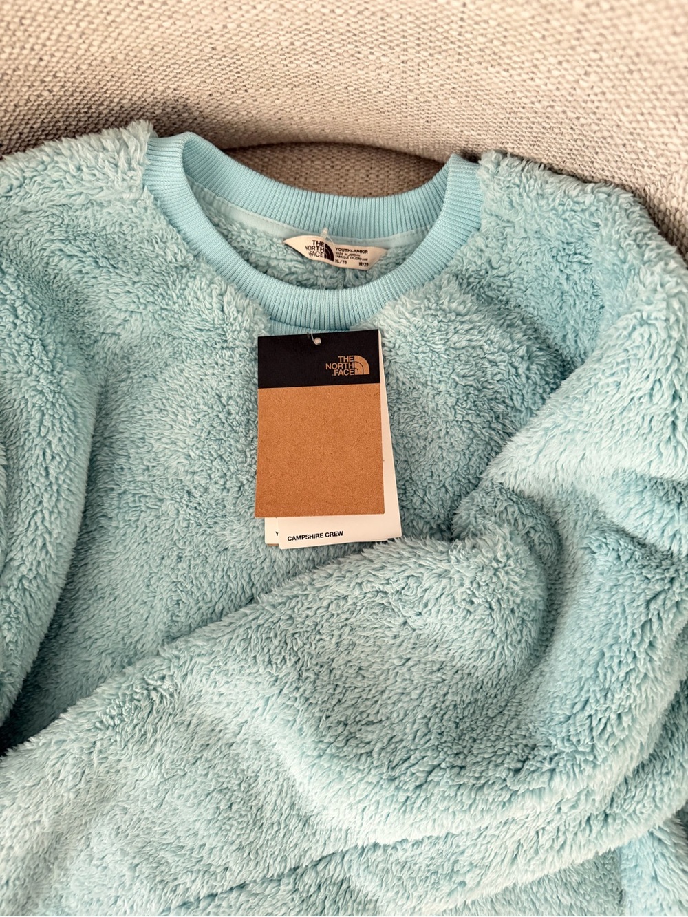 The North Face JUNIORS Mint Sherpa Crewneck Sweater